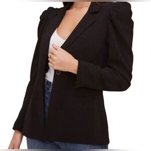 Astr the Label shoulder pad blazer black feminine business casual size large